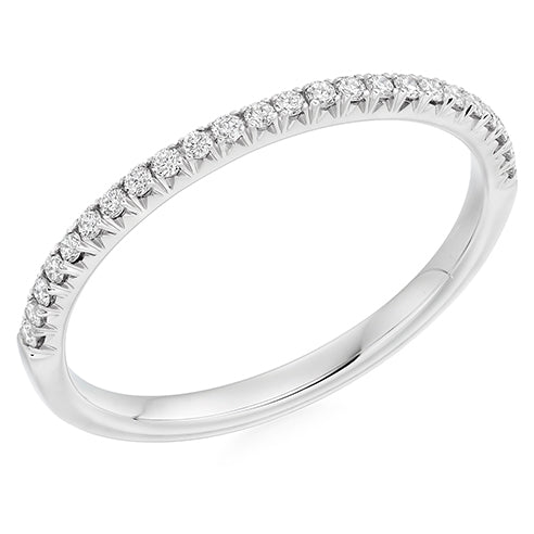 Platinum 0.15ct Diamond French Cut Half Eternity Ring
