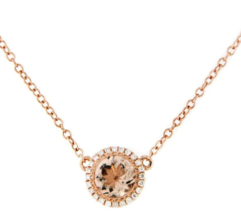 18ct Rose Gold and Morganite Necklace