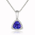 18ct White Gold Tanzanite and Diamond Pendant