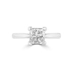 Platinum 0.91ct Princess Cut Diamond Solitaire