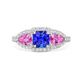 18ct White Gold Tanzanite Sapphire and Diamond Ring