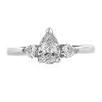 Platinum Pear Cut Diamond 3 Stone Ring